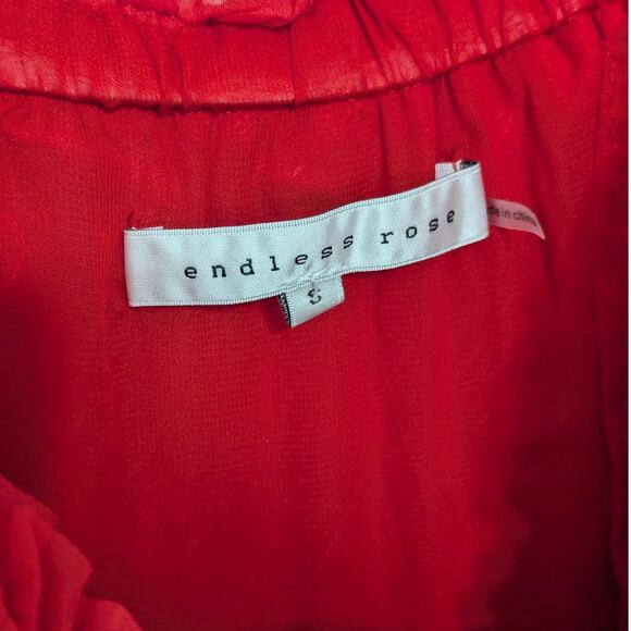 Endless Rose Strapless Ruffled Textured Maxi Dress Red Prom Formal Gown Small - Picture 4 of 5